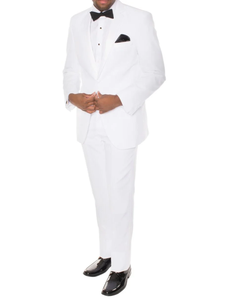 White Prom Suit - White Prom Tuxedo Suits - White Wedding  Notch Tuxedo