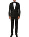 Debonaire Black Modern Peak Tuxedo - Men's Tuxedo USA