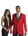 Red & Black Notch Tuxedo - Men's Tuxedo USA