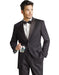 Black Notch Wool Tuxedo - Men's Tuxedo USA