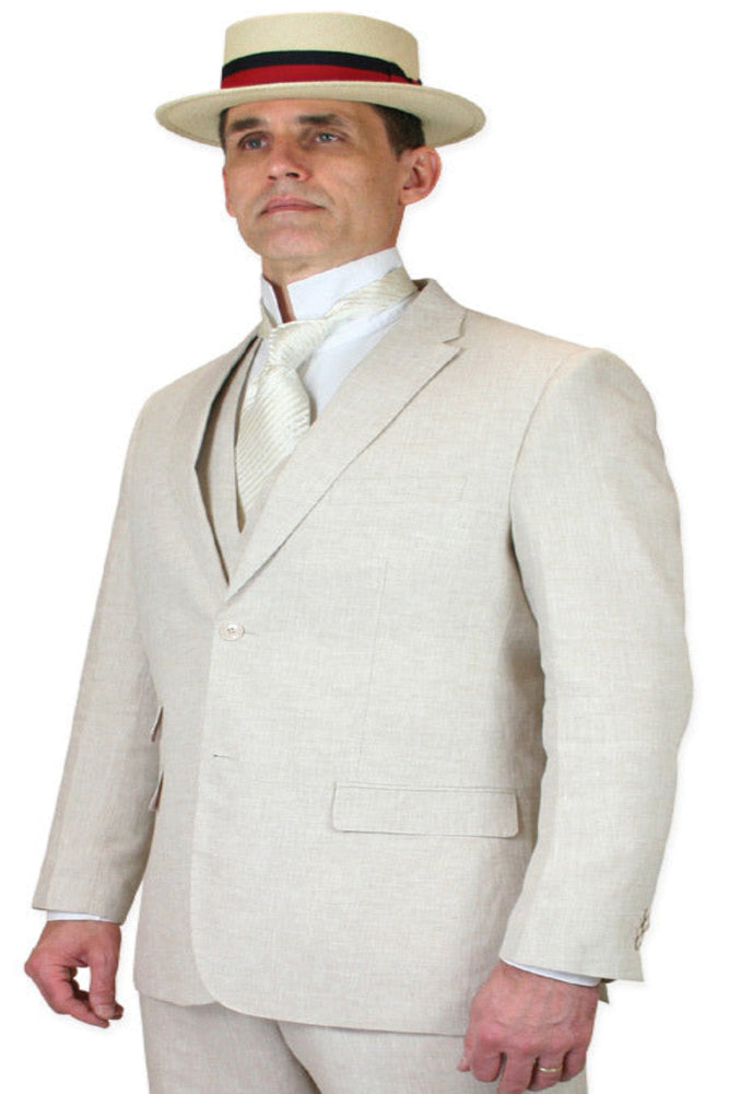 Riverdale Linen Coat - Natural | Crisp 3-Piece Linen Suit for Summer