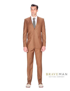 Cognac Slim Wedding Suit - Men's Tuxedo USA