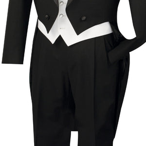 Men's Tuxedo Regular Fit Collection With Tails 3 Piece In Black