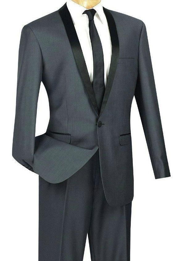 Slim Fit 2 Piece 1 Button Shawl Collar Tuxedo (Red) T-SS main image 1