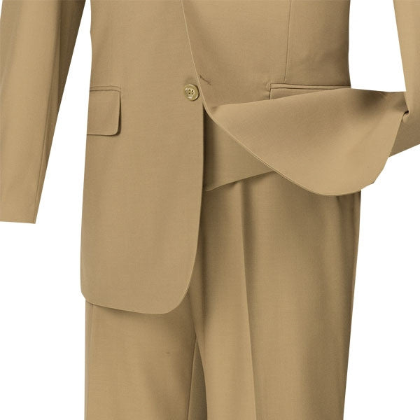 Morgan Collection - Regular Fit 3 Piece Suit 2 Button Khaki