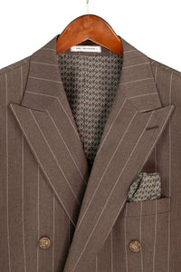 Men's Brown Pinstripe Double Breasted Suit