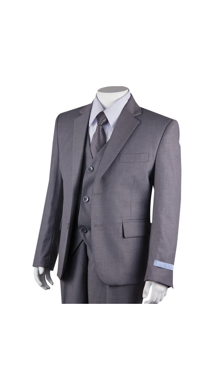 Boys' Grey Slim Fit 2-Piece Suit