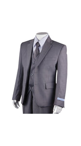 Boys' Grey Slim Fit 2-Piece Suit