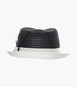 ZAYLEN FEDORA Paper Braided Pinch Front Hat