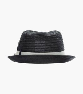 ZAYLEN FEDORA Paper Braided Pinch Front Hat