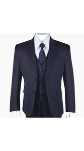 Boys' Navy Slim Fit 2-Piece Suit