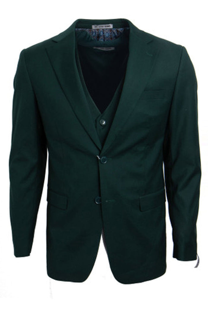 Stacy Adams Men's Hunter Green Basic Vested Suit