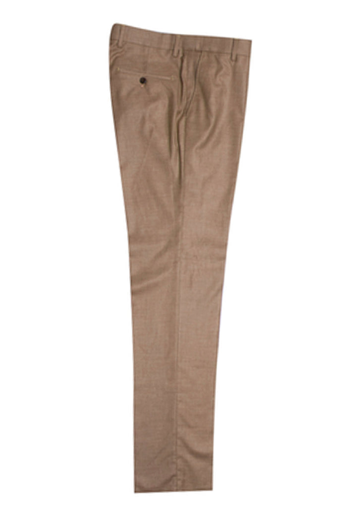 "Taupe Sharkskin Stacy Adams Men's 1-Button Suit with Peak Lapel"