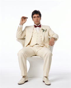 Tony Montana’s Ivory Vested Suit – Classic Ivory 3 Piece Suit for Wedding, Formal and Evening Wear