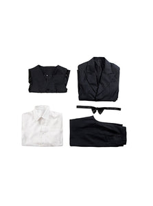 Black Suit Cosplay Costume for Men – Halloween Outfit Without Shoes