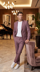 Men’s Mauve 2-Piece Suit – Classic Two-Button Wedding, Prom and Business Suit