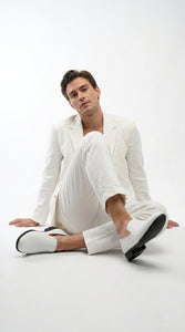 Men’s White Plain Toe Slip On Loafer Dress Shoes – Classic Formal Lightweight Shoes for Wedding, Party and Business Wear