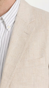 Men’s Light Tan Sport Coat – Classic Two-Button Casual Blazer for Business, Weddings & Smart Casual Wear Modern Fit Linen Fabric