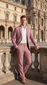 Men’s Mauve 2-Piece Suit – Two-Button Wedding, Prom and Business Suit