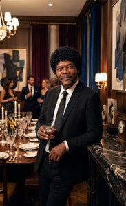 Mens Black Blazer – Jules Winnfield Inspired Pulp Fiction Style Classic Formal Blazer for Men Vintage Retro Jacket
