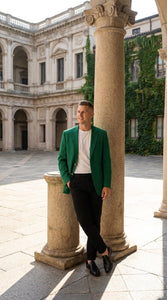 Men’s Kelly Green Blazer with Black Pants – Church, Business and Formal