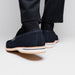 Zelli Meo 3 Suede Penny Loafers with Crocodile Accent in Navy