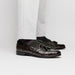Zelli Franco Genuine Caiman Crocodile Tassel Loafers in Nicotine