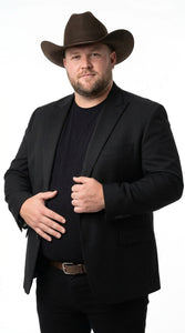 Men’s Black Western Blazer – Peak Lapel Cowboy Jacket Sport Coat
