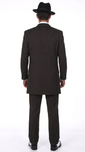 Men’s Black Pinstripe Zoot Suit – 3-Piece Gangster, Formal Suit 1920s Pimp Suit