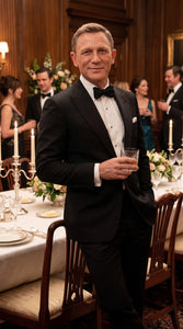 Men’s James Bond Style Black Dinner Jacket Blazer – Classic Formal Tuxedo Evening Wear