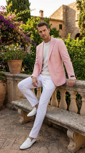 Mens Peach Pink Blazer Jacket – Modern Formal Sport Coat for Wedding, Party and Business Wear - Summer Jacket