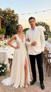 Mens Ivory Dinner Jacket Blazer – Elegant Ivory Cream Off White Formal Blazer Wedding Tuxedo Jacket Evening Wear