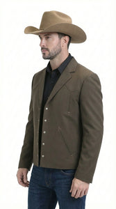 Mens Brown Western Blazer – Cowboy Style Casual Jacket Vintage Western Sport Coat Country Fashion Jacket
