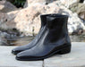 Corrente 1547 Burnished Calfskin Slip-On Boot - Black - Black - Size 13