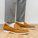 Zelli Livorno Stampata Crocodile Embossed Nubuck Loafer in Cognac