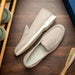 Zelli Livorno Stampata Crocodile Embossed Nubuck Loafer in Bone