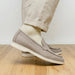Zelli Livorno Stampata Crocodile Embossed Nubuck Loafer in Bone
