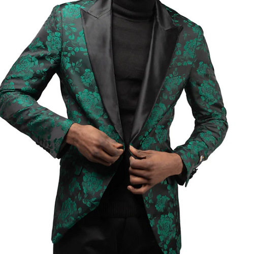 Mens Pink Paisley Blazer - Big and Tall Sport Coat With Bowtie main image 1