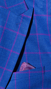 Mens Slim Fit Plaid Suit in Blue – Elegant 3 Piece Formal Set