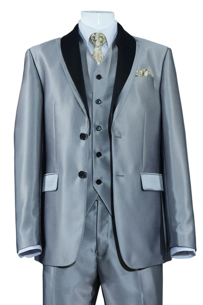 Designer Gray Prom Tuxedo - Grey Wedding  Fit Shiny  Tuxedo