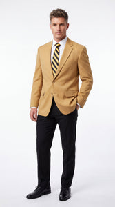 Men’s Camel Blazer, Classic Two Button Business Casual Wedding Summer Sport Coat Jacket in Khaki Bronze Color Modern Fit