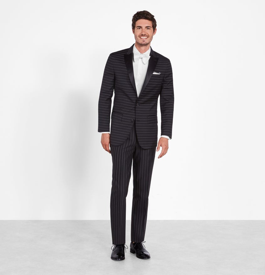 Barre Pinstripe Tuxedo | The Black Tux Pinstripe tuxedo