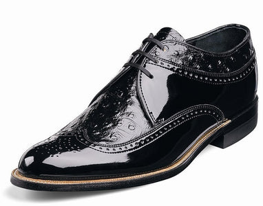 1920s Shoes Black White Wingtip 00605-21