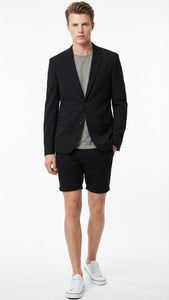 Men’s Black Summer Business Suit with Shorts Pants Set