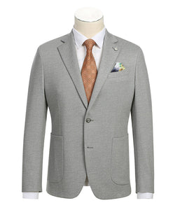 Half Canvas Slim Fit Blazer in Gray