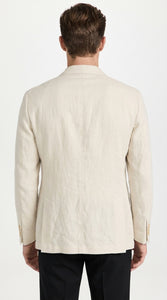 Men’s Cream Double Breasted Blazer – Ivory 6 Button Formal Wedding Sport Coat Off White color