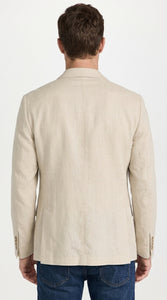 Men’s Khaki Linen Sport Coat – Lightweight Beige Blazer for Summer Weddings & Smart Casual Wear