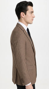 Men’s Vintage Brown Houndstooth Blazer – 1950s Coffee Check Sport Coat