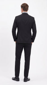 Men's Designer Stacy Adams Classic Double Breasted Suit in Black  Peak Lapel Slim fit