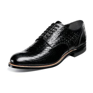 Mens Black Snakeskin Print Shoes 00055-001